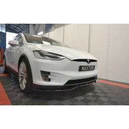 Накладка сплиттер на передний бампер Вар2 на Tesla Model X